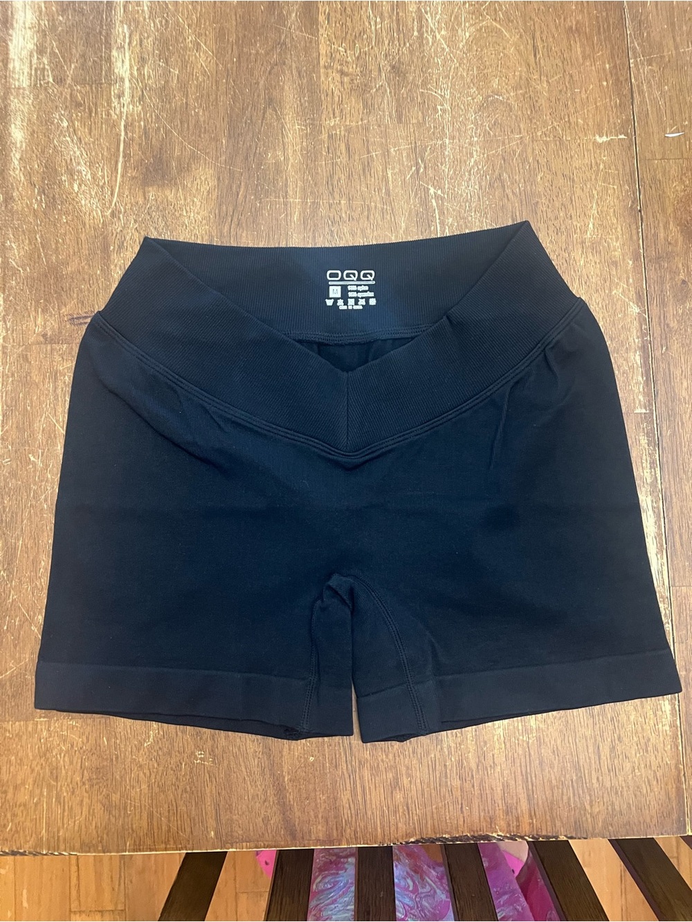 Black High-Rise V-Waist Athletic Bike Shorts